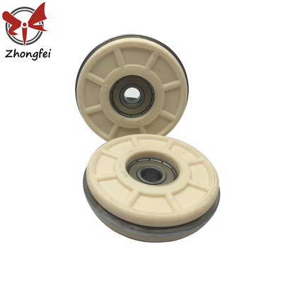 White PP Chrome steel Sliding Door Roller Bearing Pulley 86mm