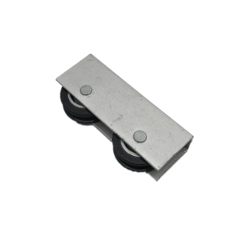 Anodised Aluminium Door Wheel Track Rollers Nylon U Shape Double Pulley