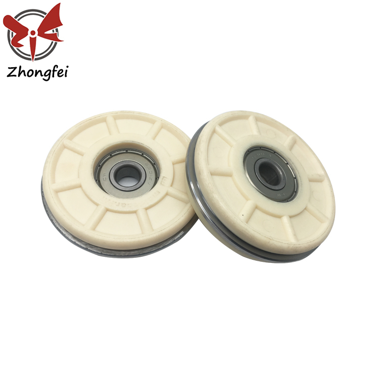 White PP Chrome steel Sliding Door Roller Bearing Pulley 86mm