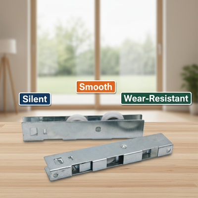 Good price Low Noise Stainless Steel Plastic Door Roller Double Wheel Sliding Window Hardware online